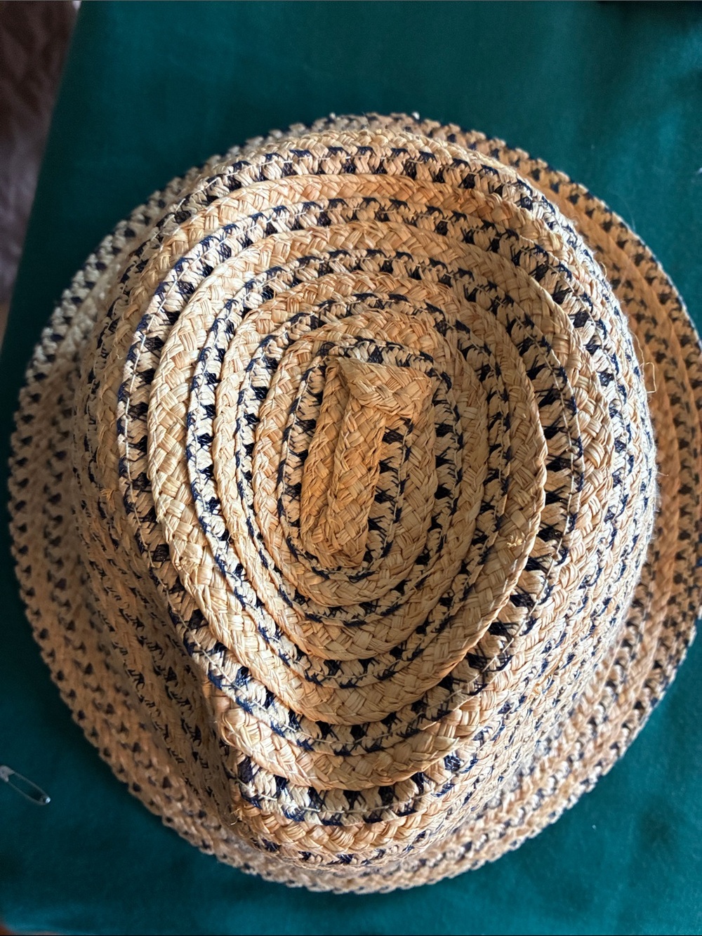 Scala Straw Fedora with blackBraided Details